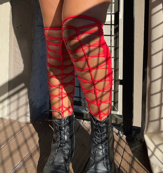 Siren Thigh High Braided socks (ᴍᴀᴅᴇ ᴛᴏ ᴏʀᴅᴇʀ)