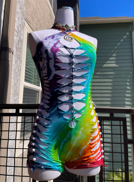 Rainbow Tie Dye Romper (ᴍᴀᴅᴇ ᴛᴏ ᴏʀᴅᴇʀ)