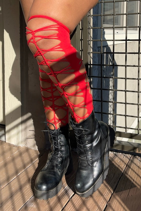 Siren Thigh High Braided socks (ᴍᴀᴅᴇ ᴛᴏ ᴏʀᴅᴇʀ)